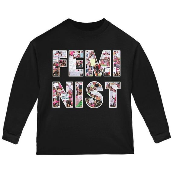Feminist Women's March Toddler Long Sleeve T Shirt Black 2T