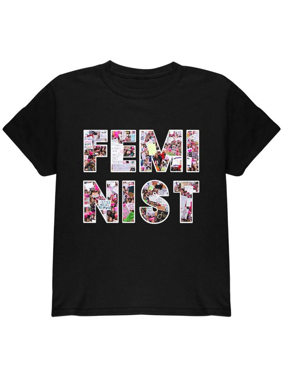 Feminist Women's March Youth T Shirt Black Youth X-SM