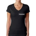 thumbnail image 1 of Feminist Women's Shirt International Women's Day Tee for Her Graphic Novelty V Neck Tshirt White Print, 1 of 4