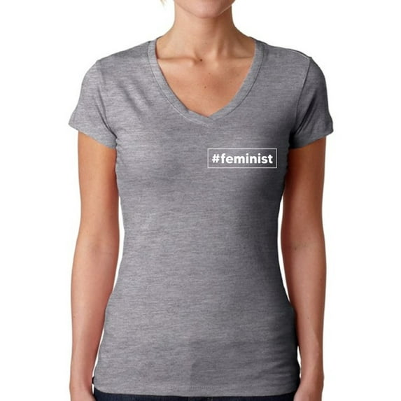 Feminist Women's Shirt International Women's Day Tee for Her Graphic Novelty V Neck Tshirt White Print