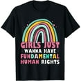 thumbnail image 1 of Feminists Girls Just Wanna Have Fundamental Rights Rainbow T-Shirt, 1 of 4