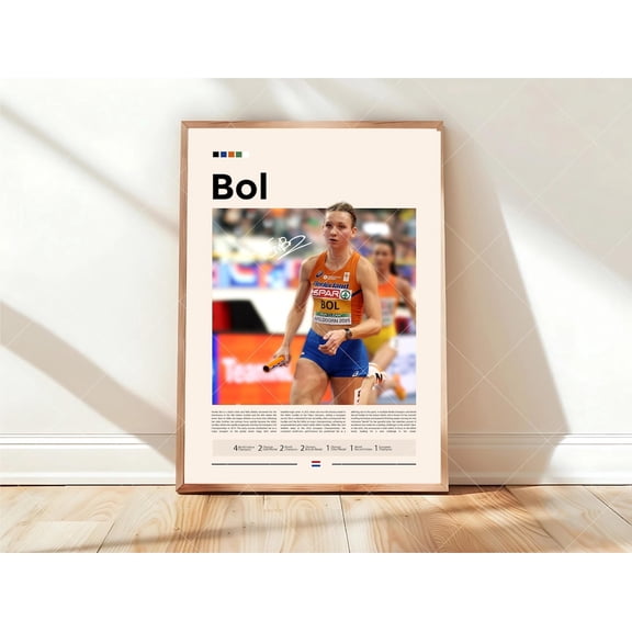 Femke Bol Art Netherlands Track & Field Art Running Gifts Runner Wall Art Sports Bedroom Arts, Unframed Poster
