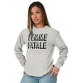 thumbnail image 1 of Femme Fatale Girly Rude Sassy Cute Women's Long Sleeve T Shirt Brisco Brands M, 1 of 6