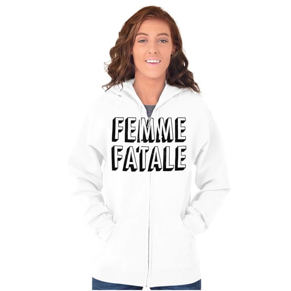 Femme Fatale Girly Rude Sassy Cute Zip Hoodie Sweatshirt Women Brisco Brands S