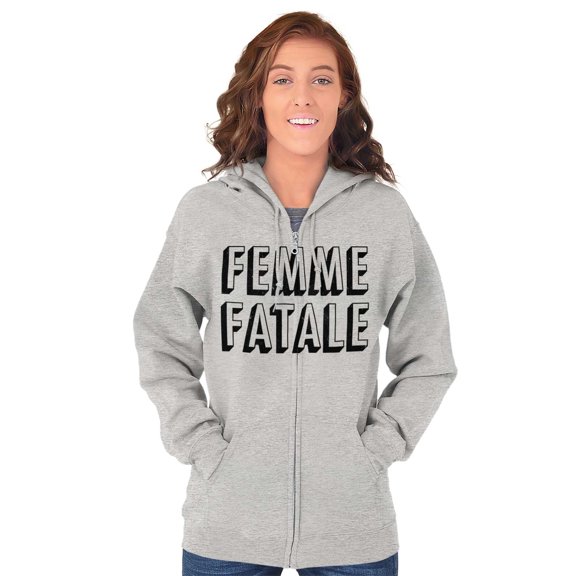 Femme Fatale Girly Rude Sassy Cute Zip Hoodie Sweatshirt Women Brisco Brands X