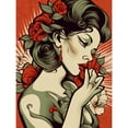 thumbnail image 1 of Femme Fatale Roses Pin Up Rockabilly Americana 50s Large Wall Art Poster Print Thick Paper 18X24 Inch, 1 of 3
