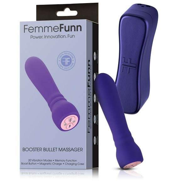 Femme Funn Booster Bullet Vibrator - 20 Powerful Modes Rechargeable & Whisper Quiet Bullet Massager
