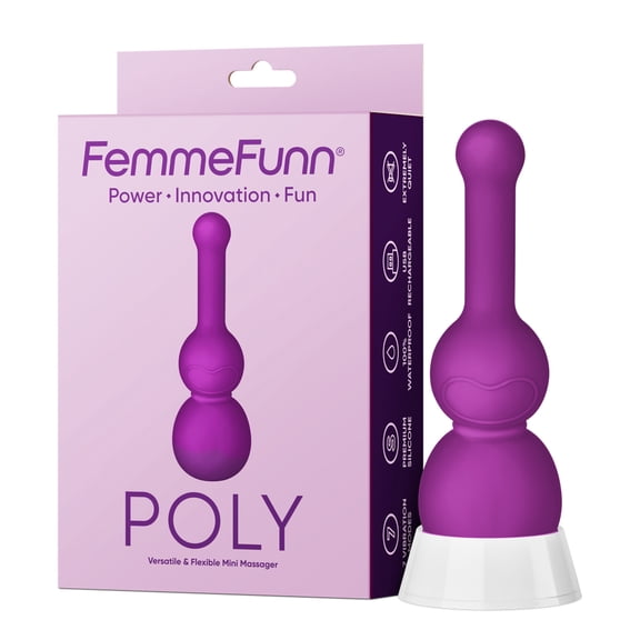Femme Funn Funn Buddies Poly Massager Versatile & Flexible Mini Massager and Vibrator Wand - Purple