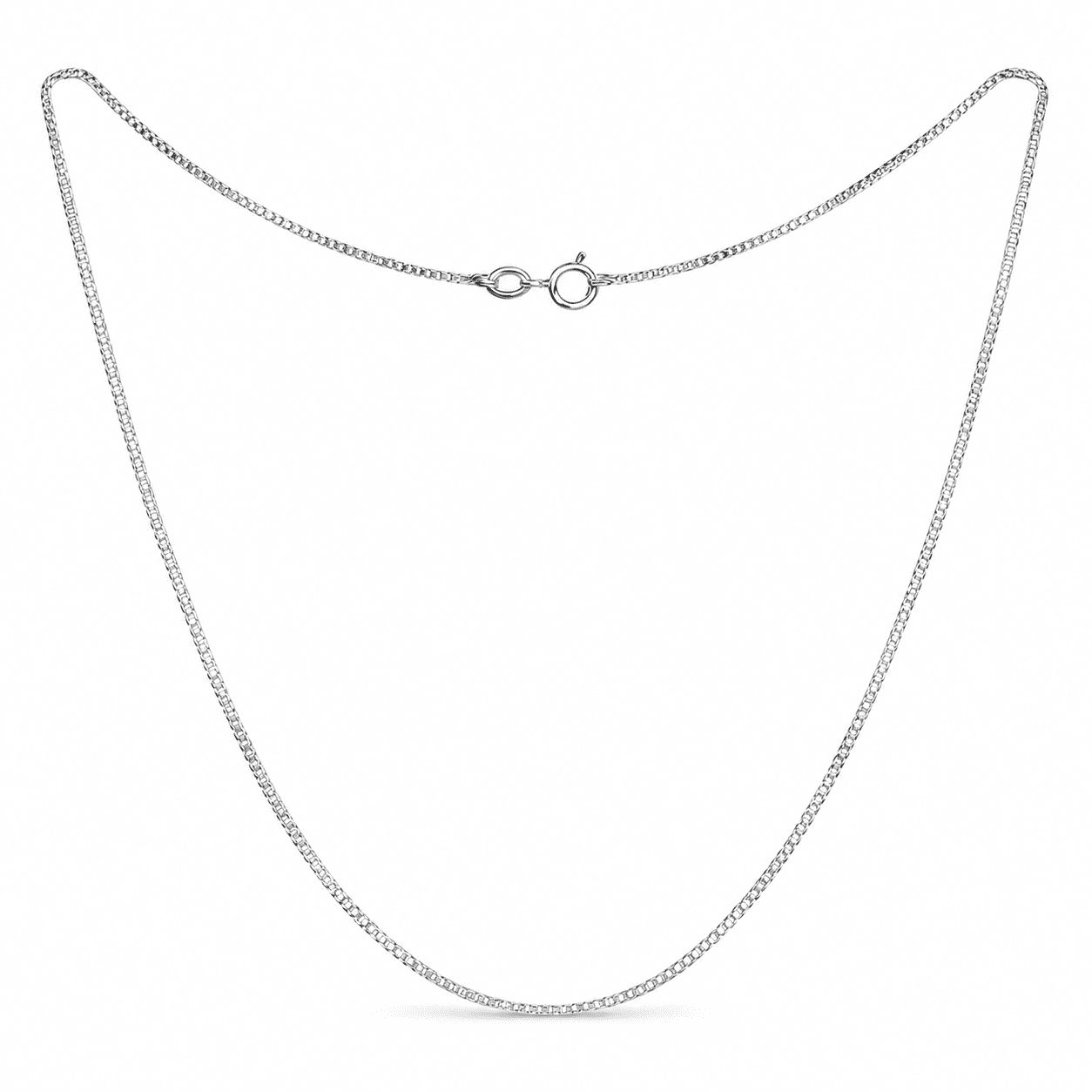 925 Sterling Silver Box Chain Necklace 20 Inch – 1.1mm Italian Solid Silver Chain for Women & Men, Lobster Clasp, Pendant Necklace Chain