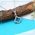 thumbnail image 1 of Femme Jam 925 Sterling Silver Cubic Zirconia Floral / Clove Shape Necklace for Women, 1 of 7