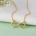 thumbnail image 1 of Femme Jam 925 Sterling Silver Cubic Zirconia Infinity Shape Gold Plated Necklace for Women, 1 of 7
