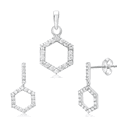 thumbnail image 1 of Femme Jam 925 Sterling Silver Cubic Zirconia Minimalistic Jewelry Set for Women, 1 of 11