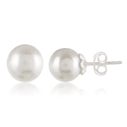 Femme Jam 925 Sterling Silver Freshwater Pearls Classic Designer Round Stud Earrings
