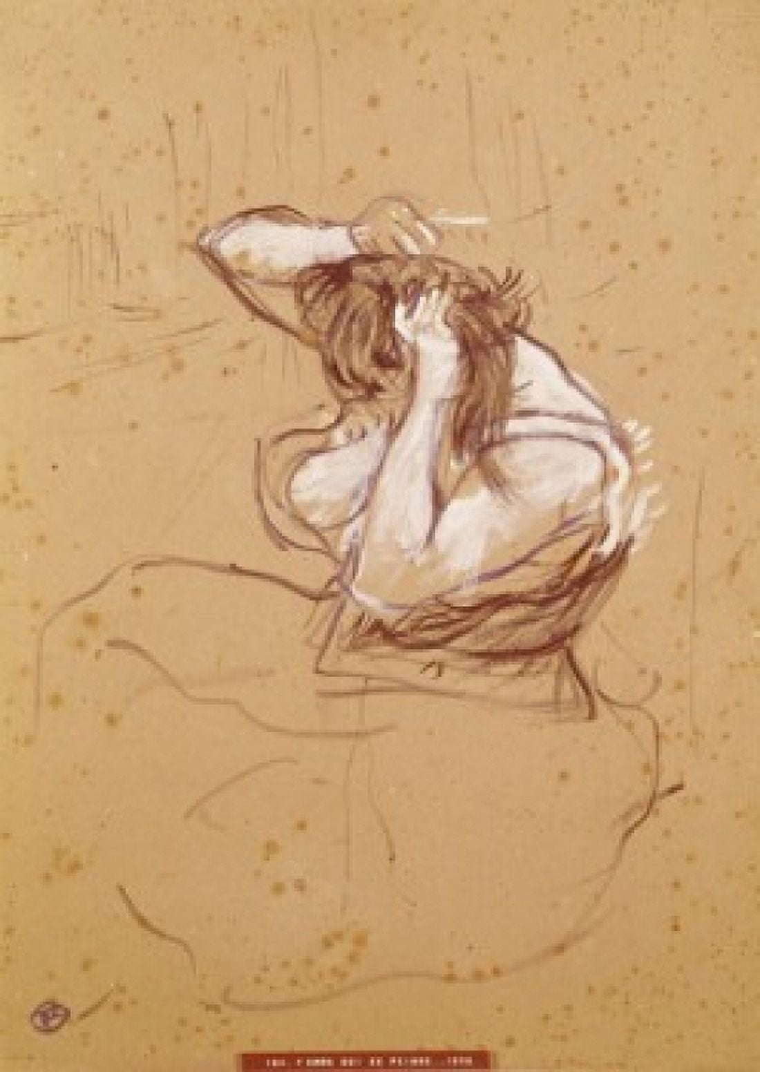 Femme Qui Se Peigne Henri de Toulouse-Lautrec (1864-1901French) Musee Toulouse-Lautrec Albi France Canvas Art - Henri de Toulouse-Lautrec (18 x 24)