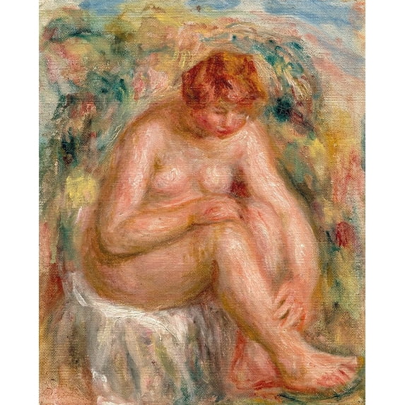 Femme nue assise vue de trois-quarts (Baigneuse) (1915–19) Poster Print by Pierre-Auguste Renoir (18 x 24)