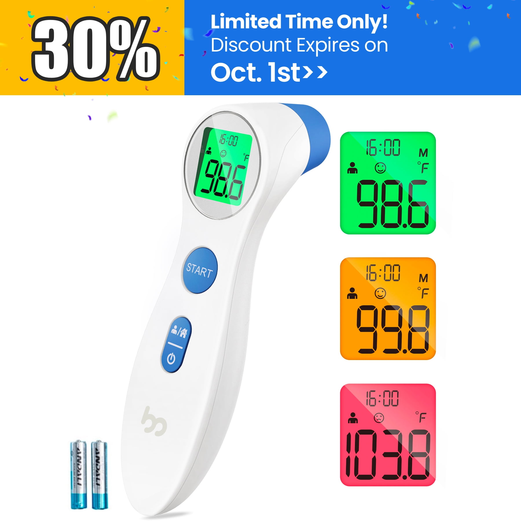 Femometer Touchless Thermometer for Adults and Kids, Digital Infrared