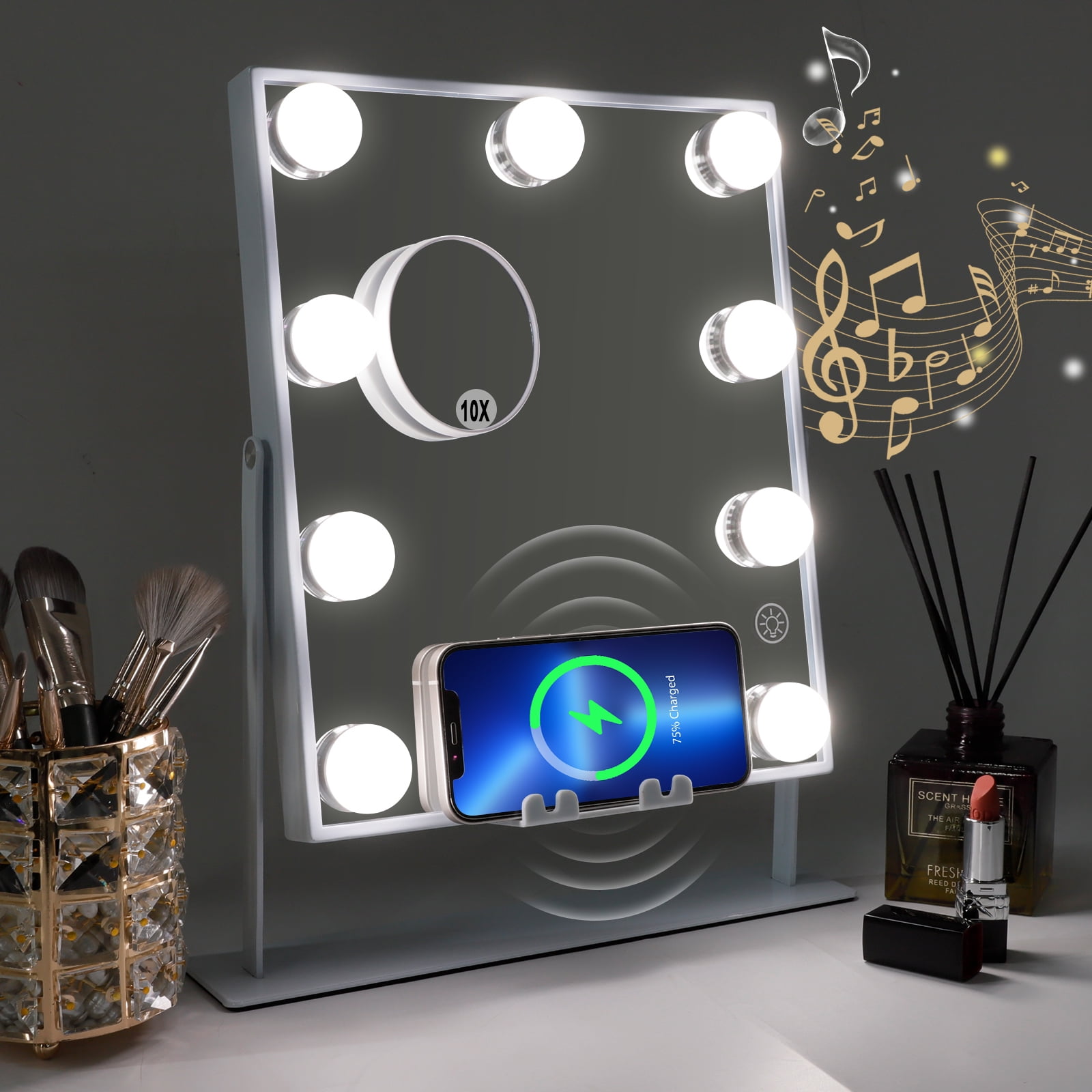 Fenair Hollywood Vanity Makeup Mirror with Lights Wireless Charging