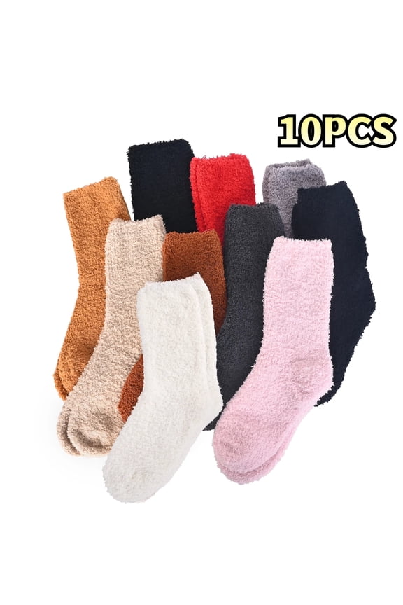 10 Pcs Fuzzy Socks for Women Fluffy Home Sleeping Cozy Warm Socks
