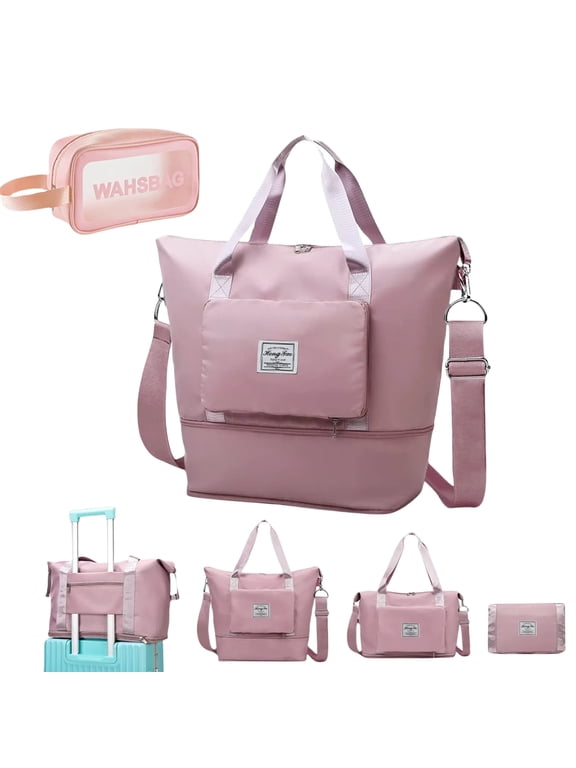 Women Travel Bag with Toiletry Pouch Spacious Overnight Duffle for Airplane Road Trips