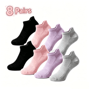 TRANSLINK 8-Pack Low Cut Ankle Socks for Women No-Show Invisible Casual Breathable Athletic Socks Bulk for Sports Daily Wear
