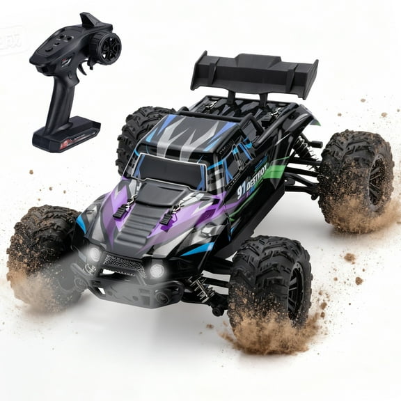 Furnibear 1:16 Fast RC Cars, 37 MPH 4WD Off-Road Remote Control Car Truck with All-Terrain Tires and 2 Batteries, Toys Gift for Children and Kids
