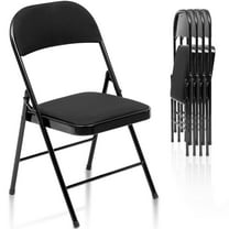 Fenbeli 4 Pack Folding Chairs Comfortable Folding Chair Set for Events, Meetings, and Everyday Use, Black
