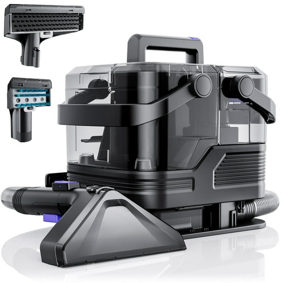 Inolait Portable Carpet Cleaner Machine, 20Kpa Powerful Upholstery Cleaner Machine, 66oz Large Water Tank, with Brush for Pets, Stairs, Black