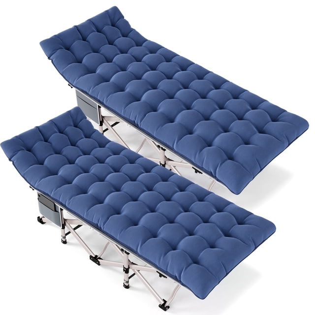 Fenbeli 2 Pack Camping Cot with Mattress Heavy Duty Folding Cot Bed for ...