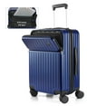 thumbnail image 1 of Fenbeli 20″ Hardshell Luggage with Front Pocket, TSA Locks, ABS+PC Suitcases with Spinner Wheels for Travel, Blue, 1 of 9