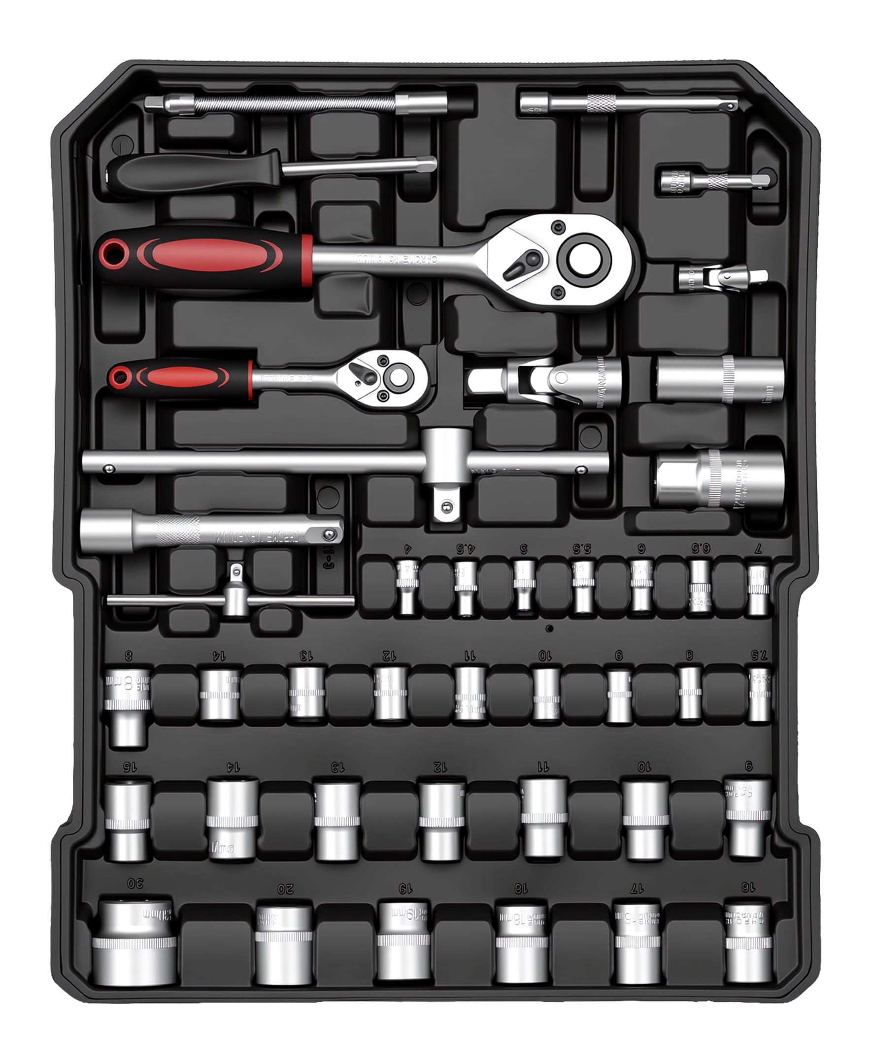 Fenbeli 399 Piece Tool Set, Professional Chrome Vanadium Steel Tool Kit with Aluminum Trolley Case and Wheels, Home Auto Repair Mechanic Tool Box, Black