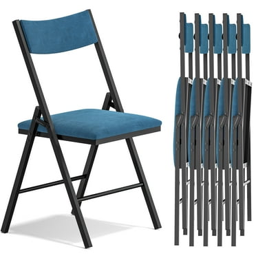 Fenbeli 6-Pack Blue Padded Folding Chairs with Metal Frame