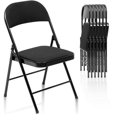 Fenbeli 6 Pack Folding Chairs Comfortable Folding Chair Set for Events, Meetings, and Everyday Use, Black