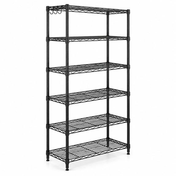 Fenbeli 6-Tier Metal Storage Shelving Unit with V-Shaped Wire Rack and ...