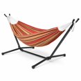 thumbnail image 1 of Fenbeli Double Camping Hammock with Stand 2 Person Portable Hammock Bed with Steel Frame and Carry Bag for Backyard Patio Outdoor Poolside, Red, 1 of 7