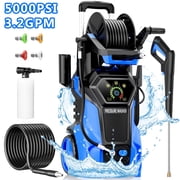 Fenbeli 5000 PSI Electric Pressure Washer, 3.2 GPM High-Powered Cleaner with 5 Nozzles, Foam Cannon for Cars, Patios & Outdoor Cleaning