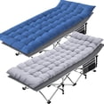 thumbnail image 1 of Fenbeli Folding Camping Cot, Adjustable Backrests Position Adults Reclining Chairs with  Thick Mattress and Pillow 76.5" x24.4" for Camp/Travel/Beach/Patio/Office/Home Naps, 1 of 6