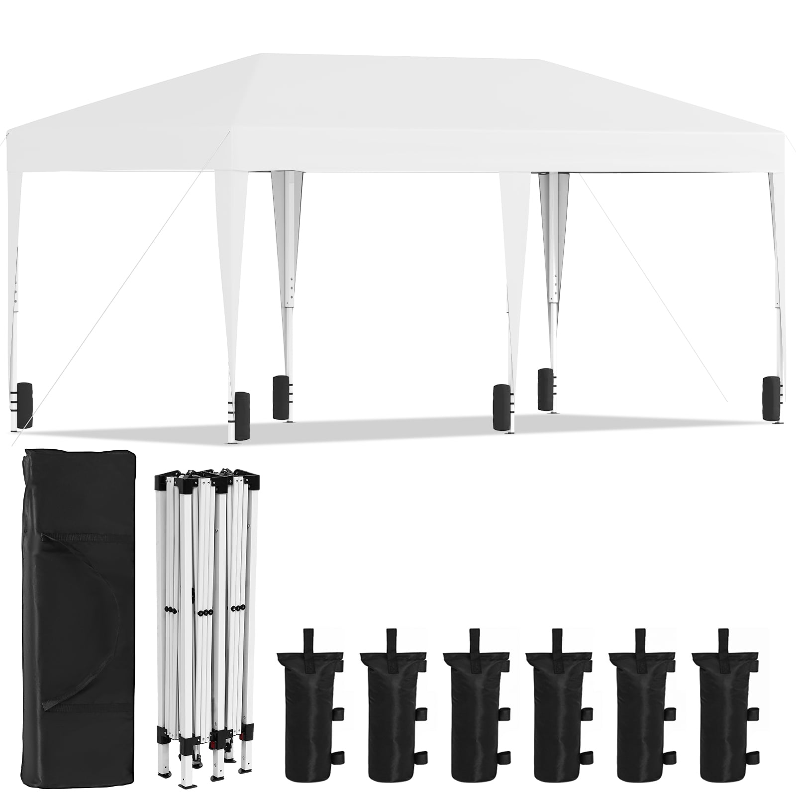 Fenbeli Instant Outdoor Canopy Tent 10×20 pop up Canopy Tent with Sand Weight Bag, White Sansujyuku sansujyuku.com