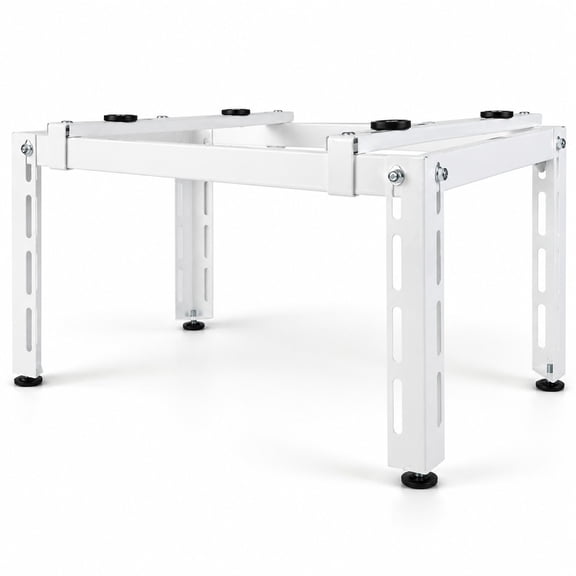 Fenbeli Mini Split Ground Stand Adjustable for 9000-36000 BTU Ductless Air Conditioners Heat Pump, 400 lbs Capacity, Metal PP Frame, White