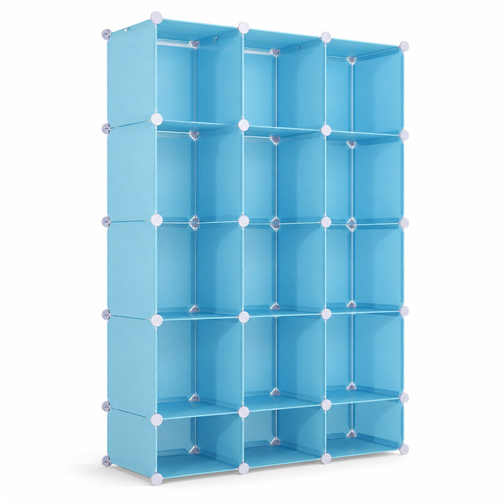 Stackable Cube Shelf Fenbeli Modular Baby Wardrobe with 13 Cubes and Hanging Rod and Shelves ...