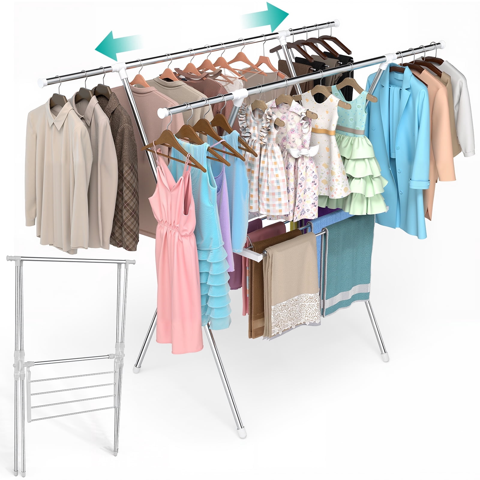 Simple Temporary Clothes Rack Fenbeli Portable Clothes Drying Rack, Folding Drying Rack for Indoor ...