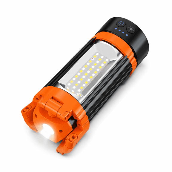 Fenbeli Rechargeable Camping Lantern 4-Mode LED Work Light with 4500mAh Battery Foldable Panels and Type-C Charging for Outdoor Tent Emergency, Black
