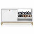 Fenbeli Shoe Storage Bench Narrow Entryway Bench with 2 Flip Drawers ...