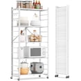 thumbnail image 1 of Fenbeli Storage Shelves,5-Tier Foldable Metal Wire Storage Shelf with Wheels, Heavy Duty Organizer Rack for Garage, Kitchen, Closet, White, 1 of 9