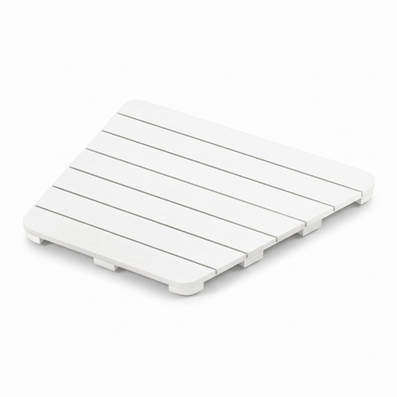 Fenbeli Waterproof HIPS Bath Spa Shower Mat with Non Slip Foot Pads, 330 lbs Capacity, HIPS Frame, 23.5" x 19" x 2" Footprint, White
