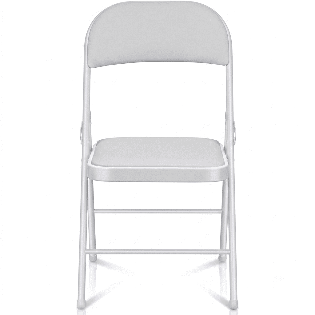 Fenbeli White Padded Folding Chairs 2 Pack, Faux Leather Seats with Steel Frames, Portable Event Seating for Weddings Offices and Parties