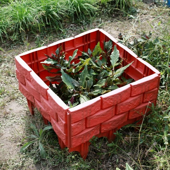 Fence*1,Garden Plastic Fence Edging Garden Edging Flower Border Fence Imitation Stone Effect Flower Bed Edging Plant Border Imitation Stone Brick Clearance Sale