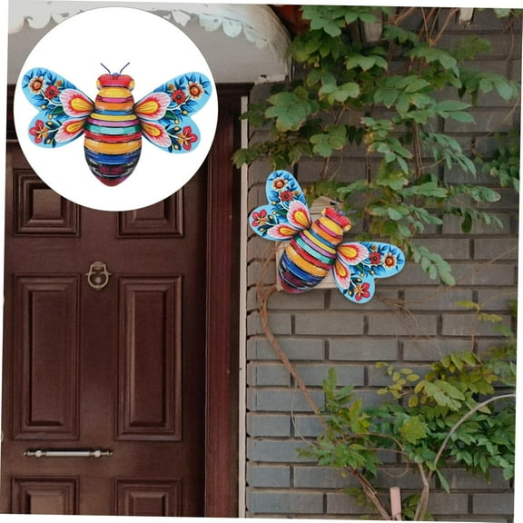 Fence Decorations Outdoor,Metal Bees Outdoor Decor,Outdoor Wall Decor,Metal Bee Wall Art Sculptures Garden Decorations,Metal Wall Art,Hanging Bee Wall Decor(B 7.5*5in)from QiwagFerng
