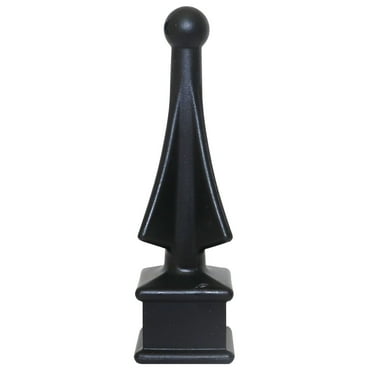 Fence Finials Easy-Tap Installation, High-Impact Polypropylene Four-Sided Spire Black Decorative Fence Toppers - 3/4" - 5ct