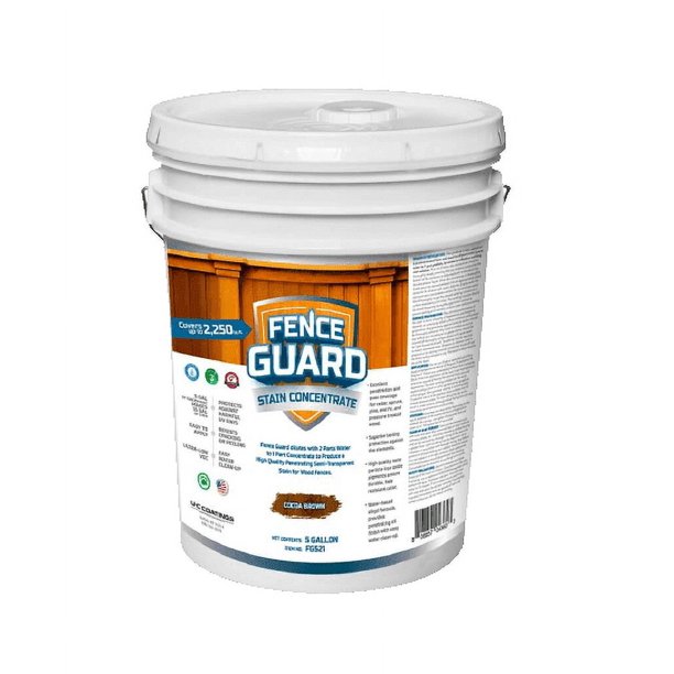 Fence Guard Stain Concentrate Cocoa Brown 5 Gallon Pail Makes 15