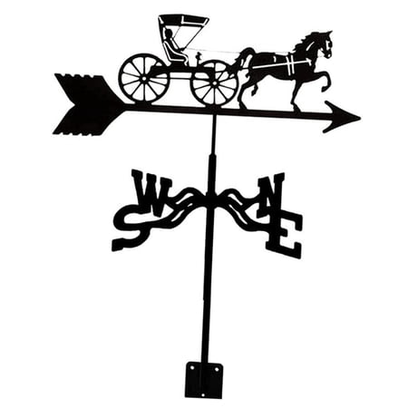Fence Mount Weather Vane Professional Measuring Scene Stake Barn Yard Wind Direction Indicator Garden Ornament Crafts easy, Carriage